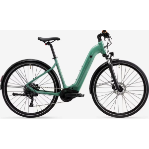 Rockrider Electric hybrid bike with central motor and low frame, E-ACTV 500 green 2024